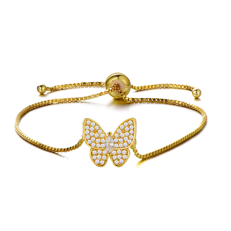 Buyless Fashion Girls Butterfly Bangle Bracelet Drawstring Closure Jewelry
