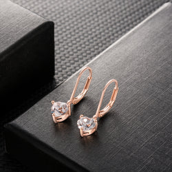 Buyless Fashion Girls And Women Long Dangle Earrings - Rose Gold with CZ Fashion Jewelry