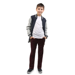 Buyless Fashion Boys Pants Flat Front Fit Casual Corduroy Solid Color