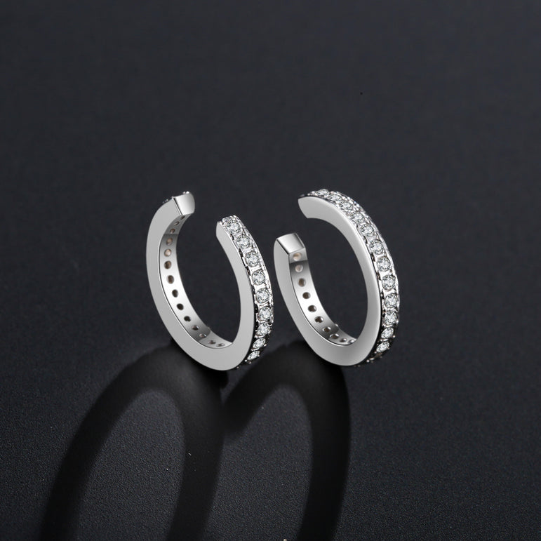 Buyless Fashion Unisex None Piercing Cuff Earrings Sterling Silver Cartilage Ear Clips For Men-Women