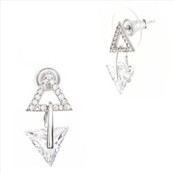 Buyless Fashion Girls Triangle Dangle Earrings Surgical Steel In Gift Box
