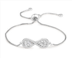 Buyless Fashion Girls Infinity Bangle Bracelet With Drawstring Closure Jewelry