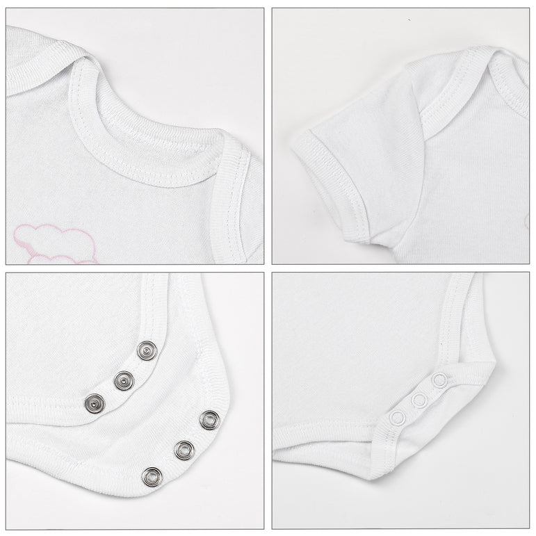 Buyless Fashion Baby Girls Bodysuit With Short Or Long Sleeves Cotton Onsie