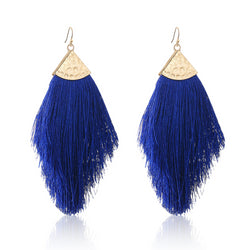 Buyless Fashion Womens Fringe Tassel Earrings Silky Fan Hook Lightweight Feather Drop Earrings