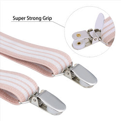 Buyless Fashion Adjustable Suspenders for Kids Toddlers Baby Elastic Solid Color 1 Inch - Y Back Design