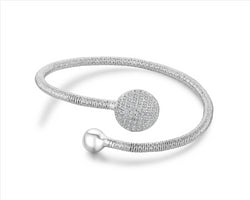 Buyless Fashion Girls Bangle Bracelet White Stones Circle Shape Jewelry