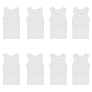 Buyless Fashion Girls Tagless Cami Scoop Neck Undershirts Cotton Tank With  Trim and Strap (4 Pack)