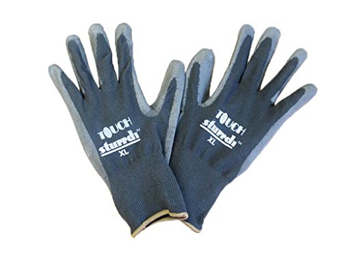 BuylessFashion Polyurethane Black Glove forWork with Nylon Palm-Coated