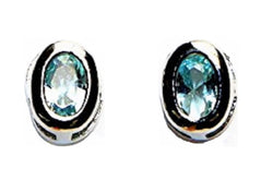 Buyless Fashion Surgical Steel Rhodium Plated Oval Cubic Zirconia Birthstone Earrings