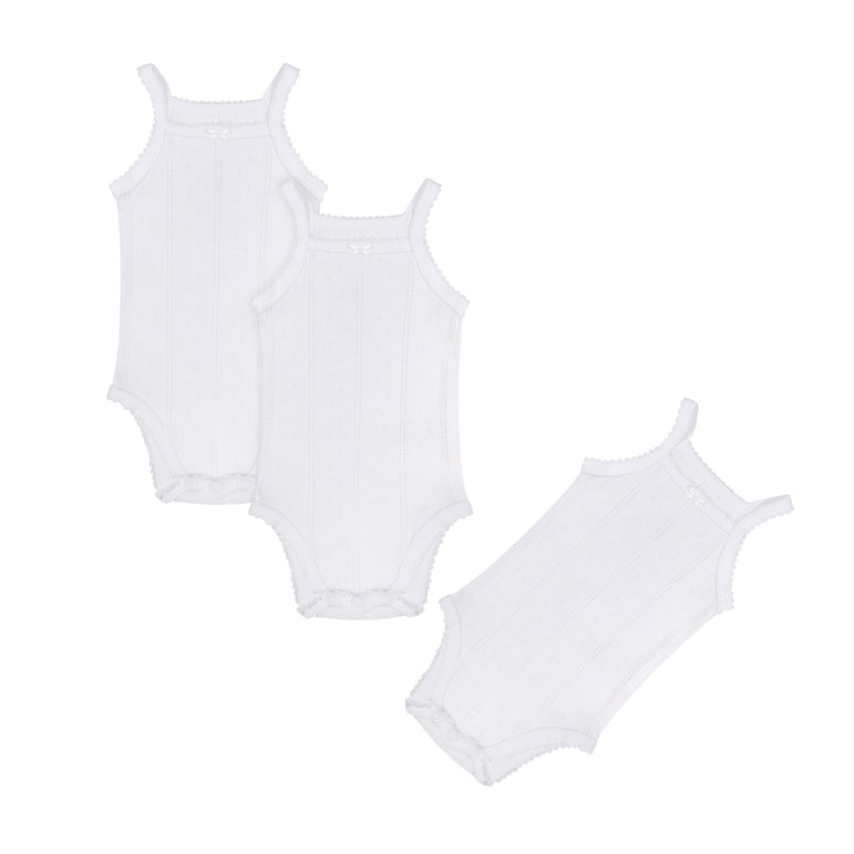 Buyless Fashion Baby Girl White Unders Camisole Sleeveless One piece In Soft Cotton