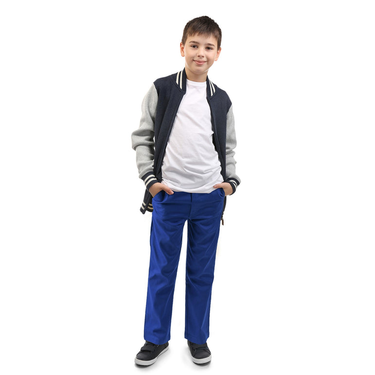 Buyless Fashion Boys Pants Flat Front Soft Cotton Casual Regular Fit Straight