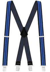Buyless Fashion Textured Suspenders for Men - 48" Adjustable Straps 1 1/2" - X Back with Metal Clips