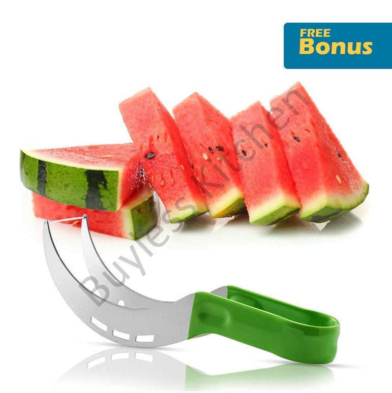 Buyless Fashion Watermelon slicer 12-blade Fruit Cutter Tool Set and Tong Corer