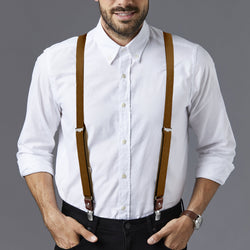 Buyless Fashion Suspenders for Men - 48" Elastic Adjustable Straps 1 1/4" - Y Shape