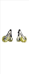 Buyless Fashion Surgical Steel Rhodium Plated Cerry Two Stone Cubic Zirconia Birthstone Earrings