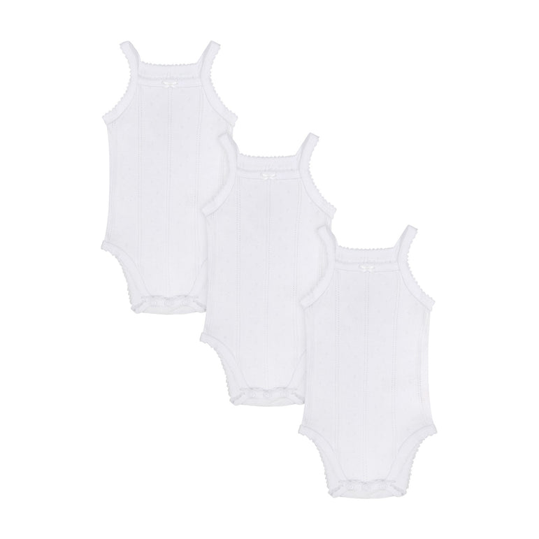 Buyless Fashion Baby Girl White Unders Camisole Sleeveless One piece In Soft Cotton