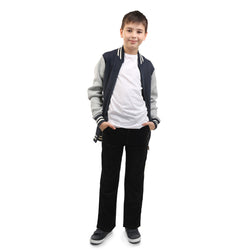 Buyless Fashion Boys Pants Flat Front Straight Cut Wide Corduroy Pattern