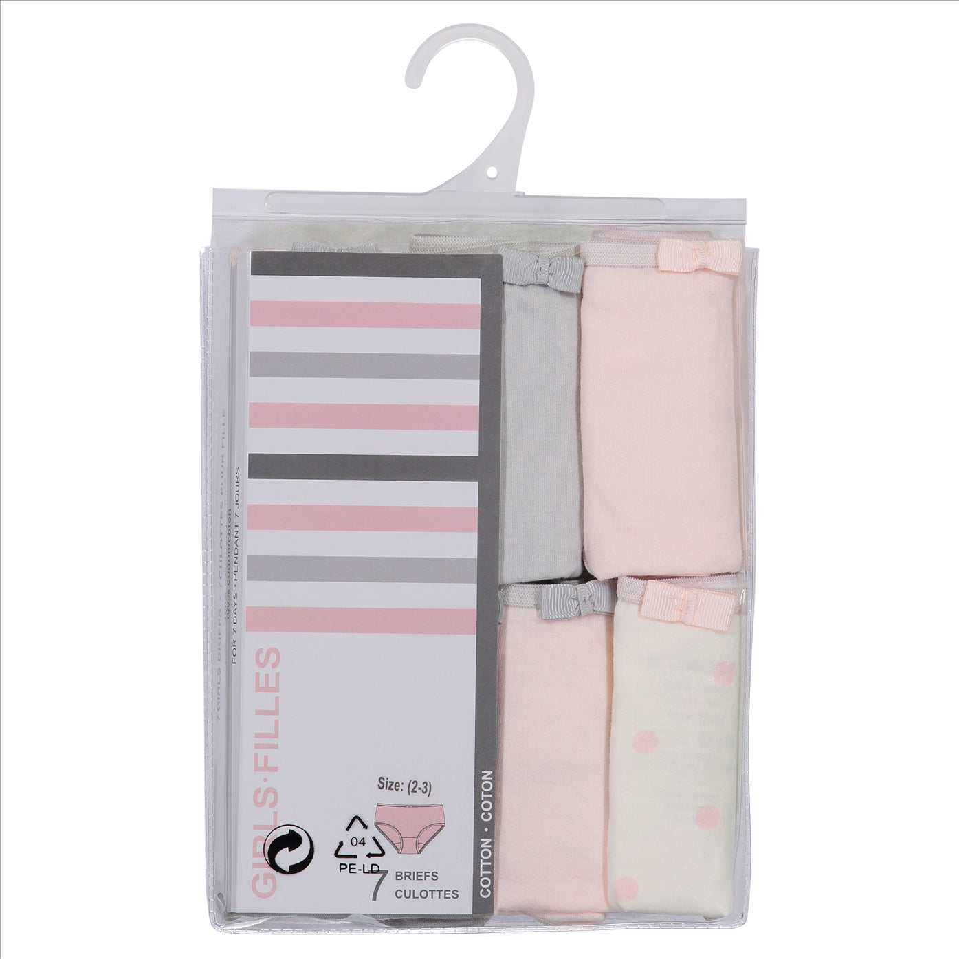 Buyless fashion girls underwear 7 day pack of assorted colors soft cot