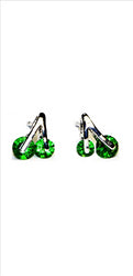 Buyless Fashion Surgical Steel Rhodium Plated Cerry Two Stone Cubic Zirconia Birthstone Earrings