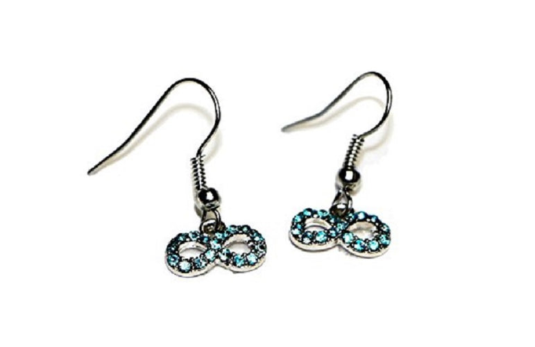 Buyless Fashion Surgical Steel Rhodium Plated Girls Dangling Infinity Earrings With CZ Stones