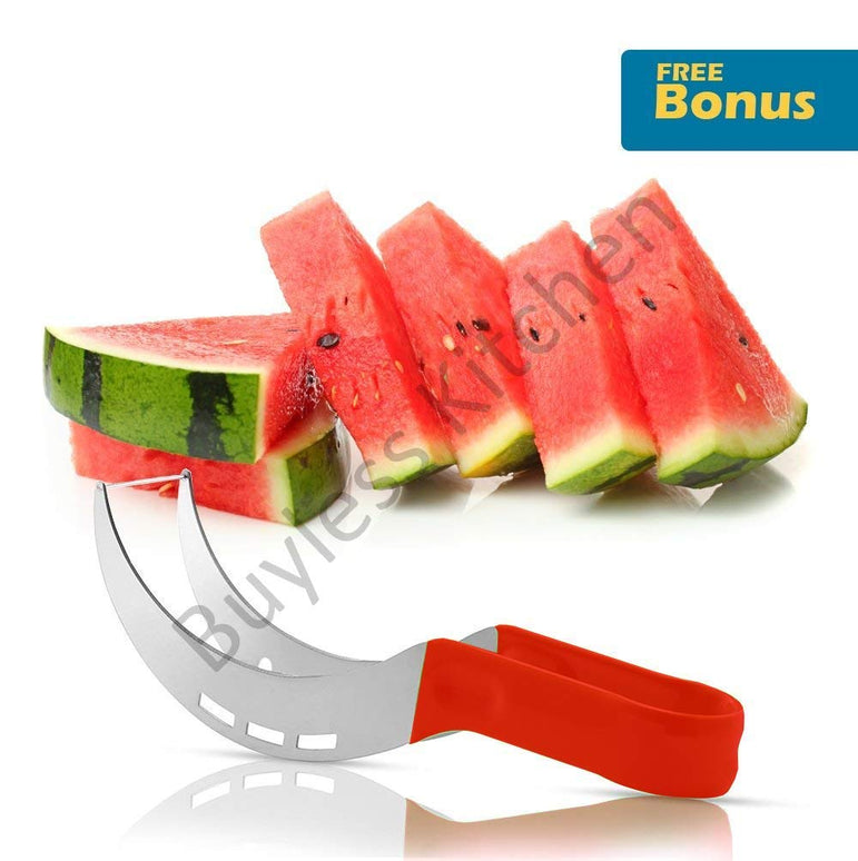 Buyless Fashion Watermelon slicer 12-blade Fruit Cutter Tool Set and Tong Corer