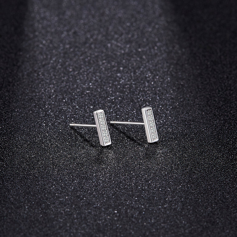 Buyless Fashion Unisex Mini Bar Rectangle Earrings Surgical Steel Line Stick Earrings