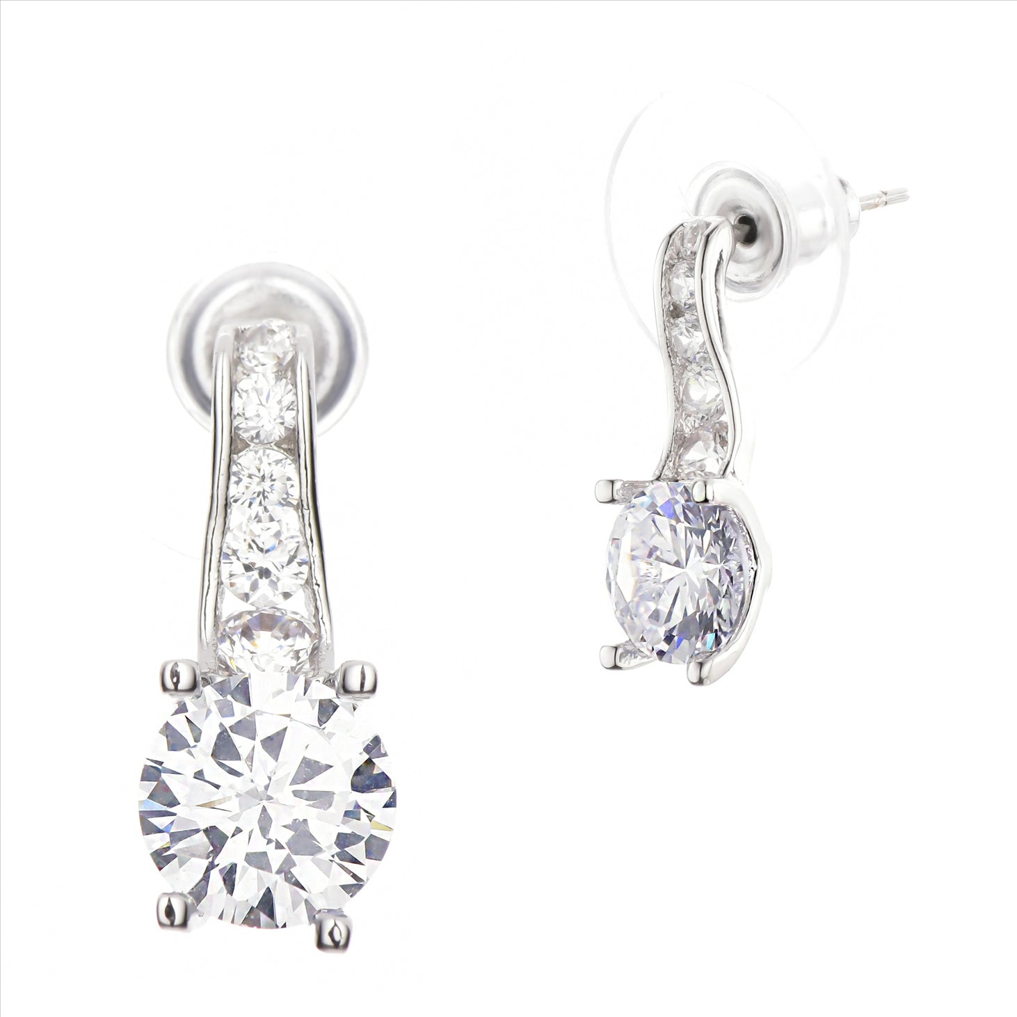 Buyless Fashion Women And Girls Wedding Dangle Earrings White Stones CZ Gift Box