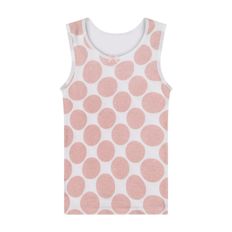Buyless Fashion Girls Tagless Cami Scoop Neck Pink Polka Dot Undershirts Cotton Tank (4 Pack)